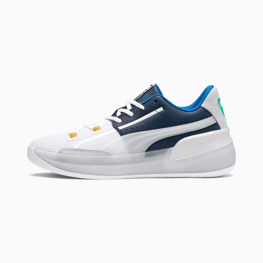 Puma Clyde Hardwood Férfi Kosárlabda Cipő - Sötétkék/Rózsaszín ( Hungary - IZFJA6928 )